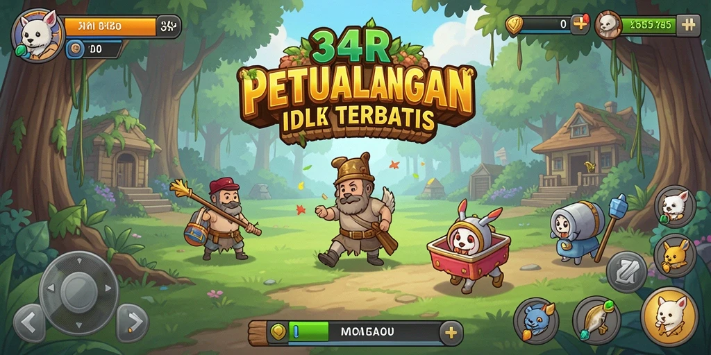 Tampilan gameplay menonjol dengan grafis yang cerah dan menarik.