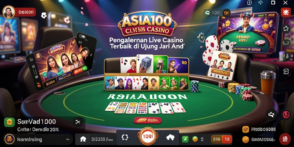 Tampilan gameplay Live Casino yang seru di ASIA100.