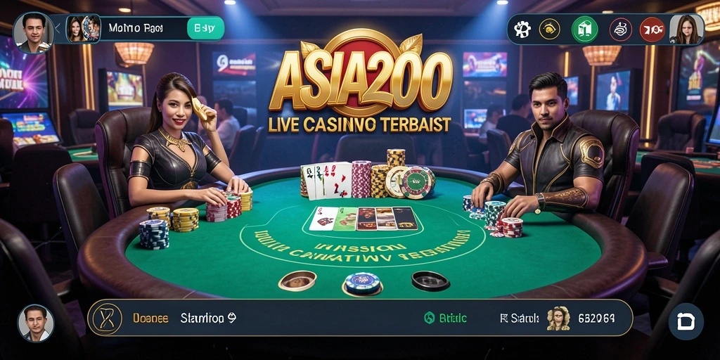 Tampilan gameplay Live Casino yang mendebarkan di ASIA200.