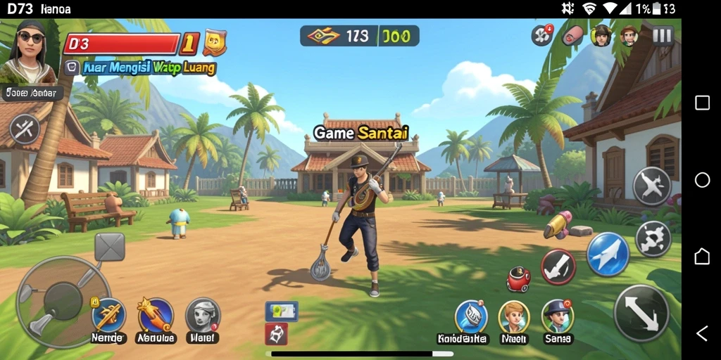 Tangkapan layar gameplay <strong>D73</strong> menampilkan momen seru dan interaksi antar karakter.
