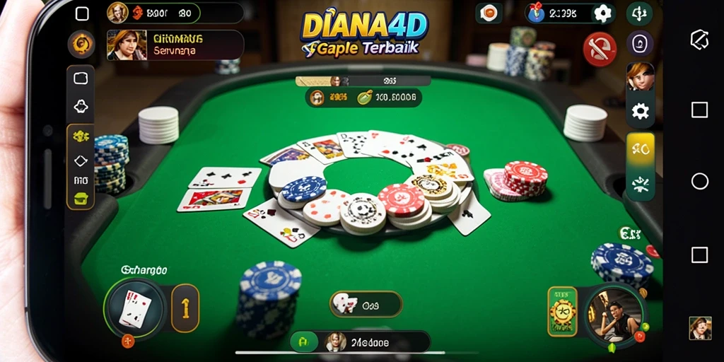 Tampilan gameplay seru DIANA4D saat bermain Gaple.
