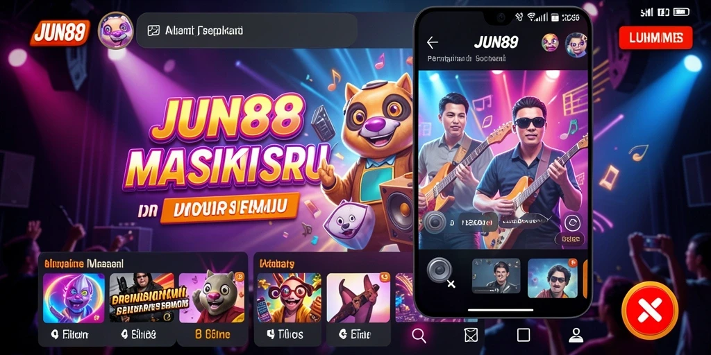 Screenshot gameplay JUN88 dengan irama musik yang seru.