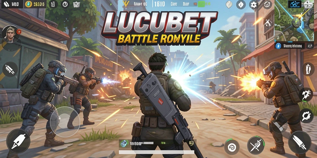 Screenshot gameplay LUCUBET menampilkan pertempuran seru di medan perang.