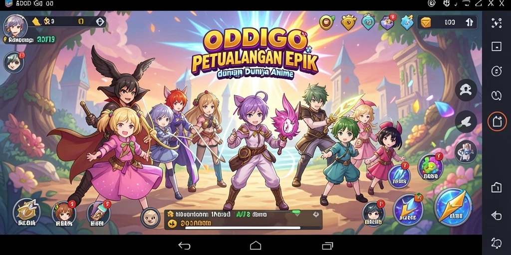 Screenshot ODDIGO menampilkan aksi mendebarkan dalam dunia Anime yang penuh warna.