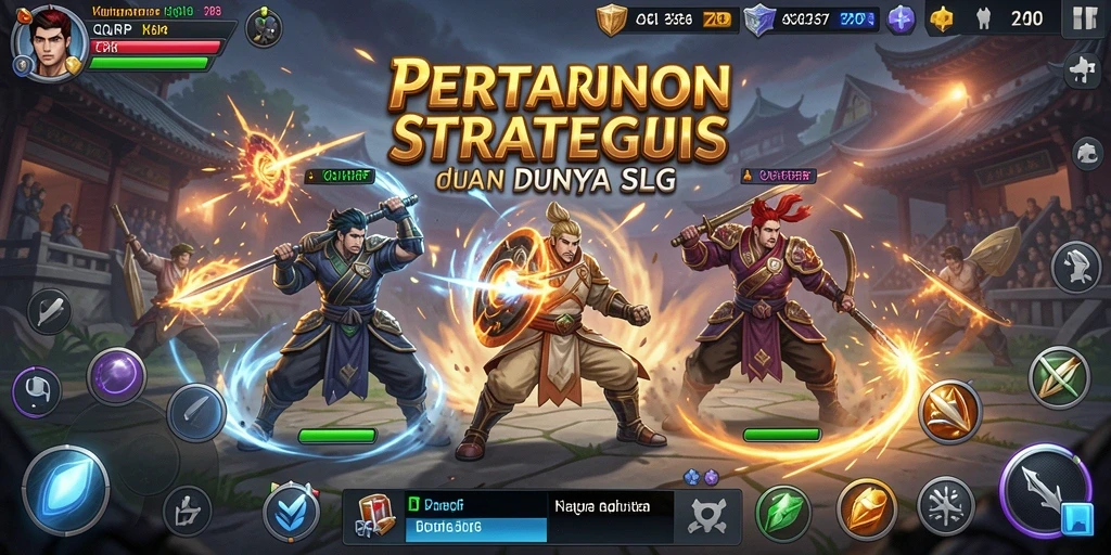 Screenshot utama <strong>QQRP</strong> menampilkan pertempuran strategi yang intens.