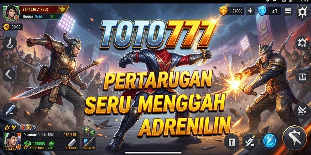 Screenshot TOTO777 menunjukkan karakter bertarung dengan gerakan yang dinamis.
